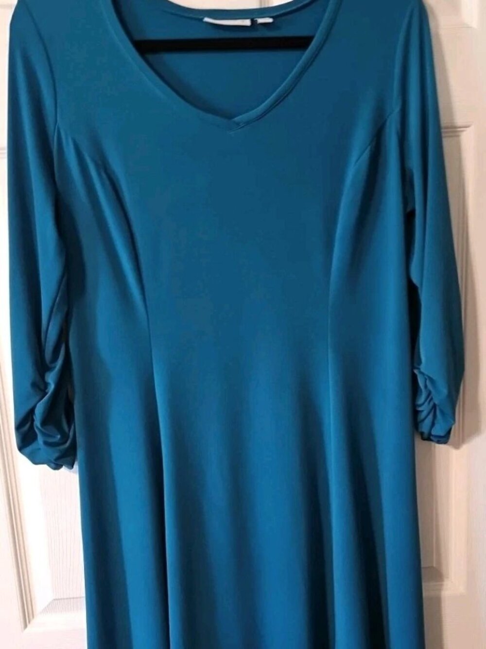 Susan Graver A-Line Turquoise Dress Size- Medium